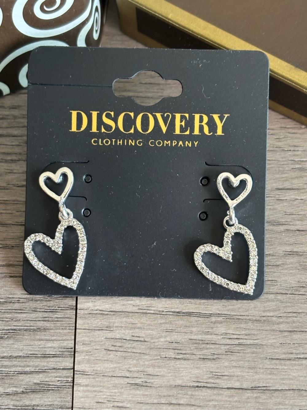 Beautiful Silver Double Heart Drop Earrings